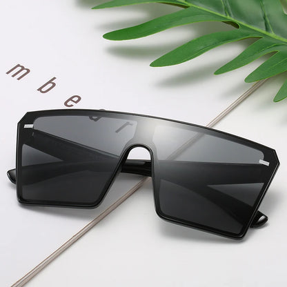 Oversized Square Sunglasses Women 2024 Luxury Brand Fashion Flat Top Red Black Clear Lens Men Fishing Shade Mirror UV400