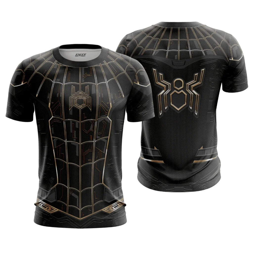 Parent‑child Spider Hero Graphic T‑Shirt,Red‑Blue 3D Printed Jersey,Polyester Short Sleeve Tops for Family Matching Outfits