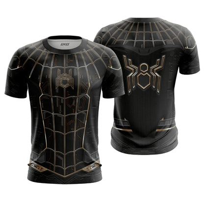 Parent‑child Spider Hero Graphic T‑Shirt,Red‑Blue 3D Printed Jersey,Polyester Short Sleeve Tops for Family Matching Outfits