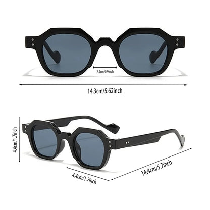Retro-style polygonal tea-blue tortoiseshell glasses, PC frame, high-definition lenses, unisex reading glasses