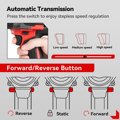 ONEVAN 8000RPM 2800N.M Brushless Electric Impact Wrench Cordless Car Repair Screwdriver Drill Power Tool For Makita Battery Pin