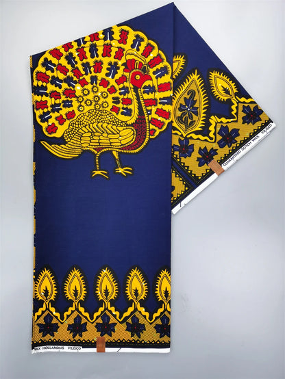 Dutch Hollandais Printed Fabric for African Classical Dress Veritable Real Wax Guaranteed 100% Cotton 6 Yards