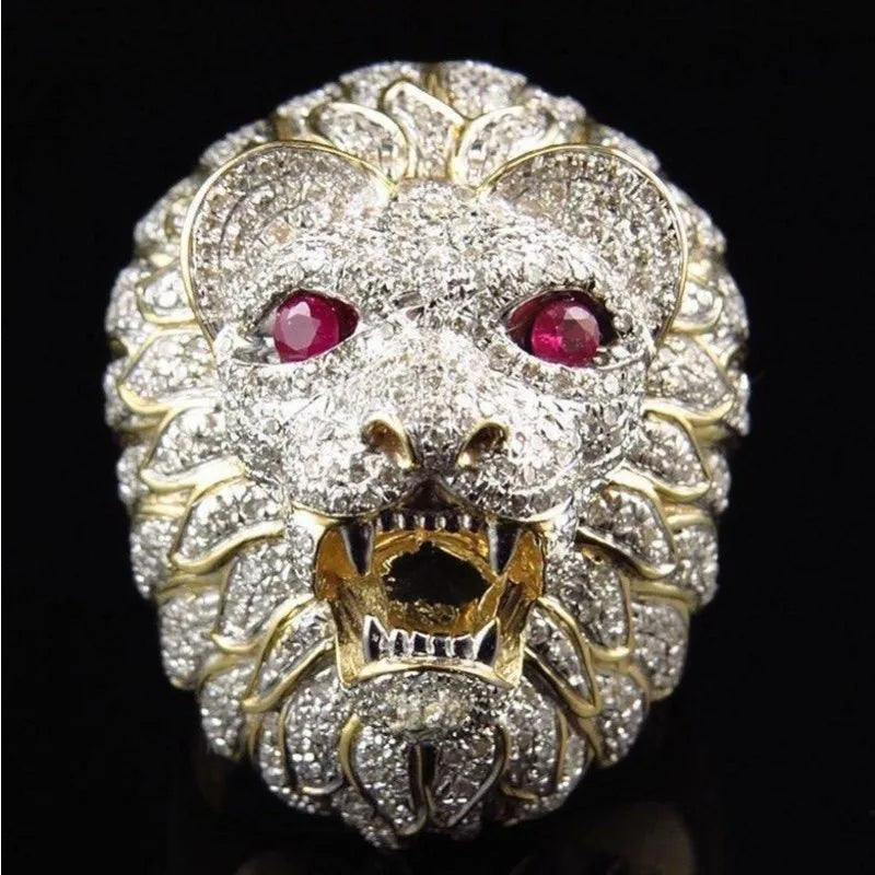 New domineering men's ring, creative lion head shape hot-selling jewelry in Europe and America