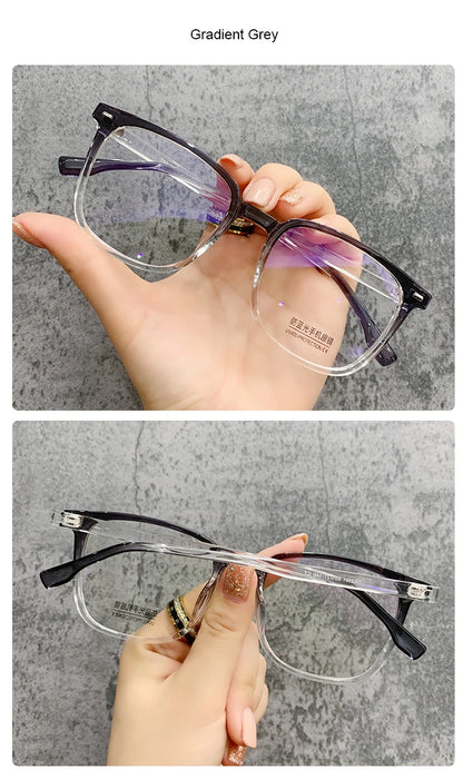 Square Transparent Men's Reading Glasses Vintage Frames Computer Blue Light Blocking TR90 Male Presbyopic Eyeglasses Leesbril +2