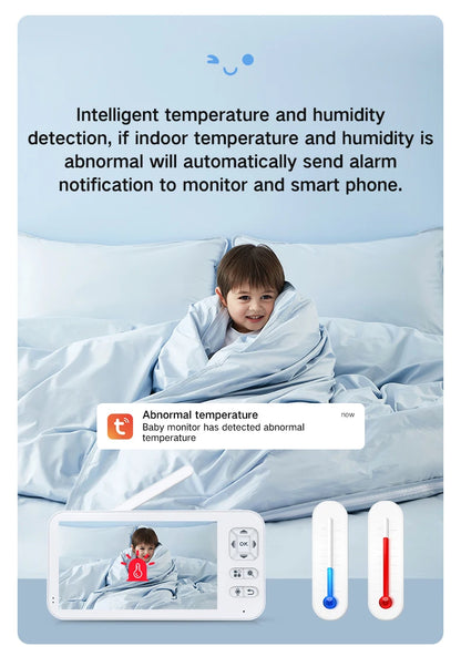 Baby Monitor Camera IR Night Vision Motion Detection Breastfeeding Reminder 5-inch Wifi Baby Monitor with Tuya Smart App