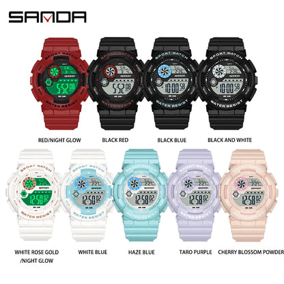 SANDA G Style Fashion Women Sport Watches Alarm Clock Waterproof Stopwatch LED Digital Women Electronics Chronograph Wrist Watch