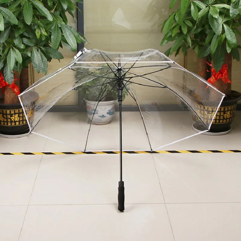 Eco-Friendly PVC Transparent Golf Umbrella,Wind-Resistant,Thick and Sturdy Long-Landled,Large-Sized Umbrella