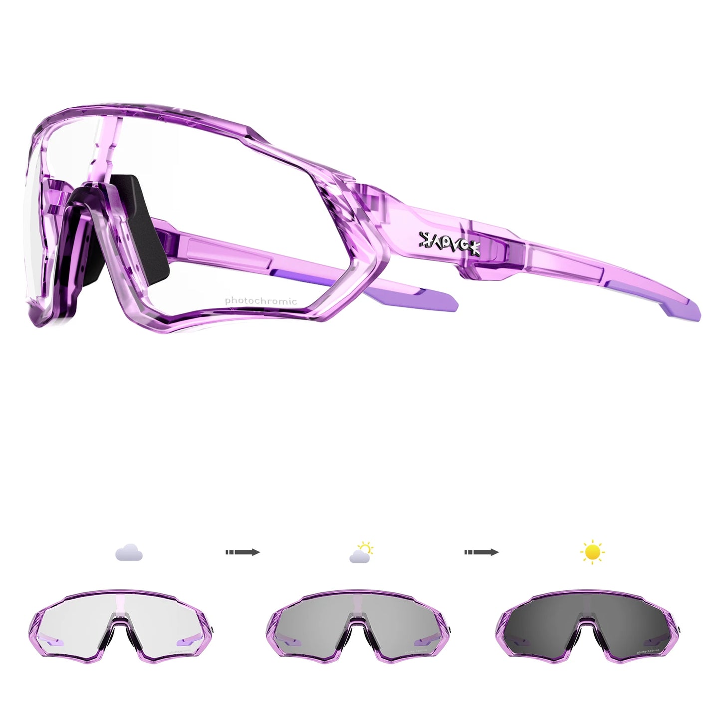 Kapvoe New Outdoor Photochromic Cycling Sunglasses Men Women Road Mountain Bike Bicycle Cycling Glasses Sport Running Eyewear