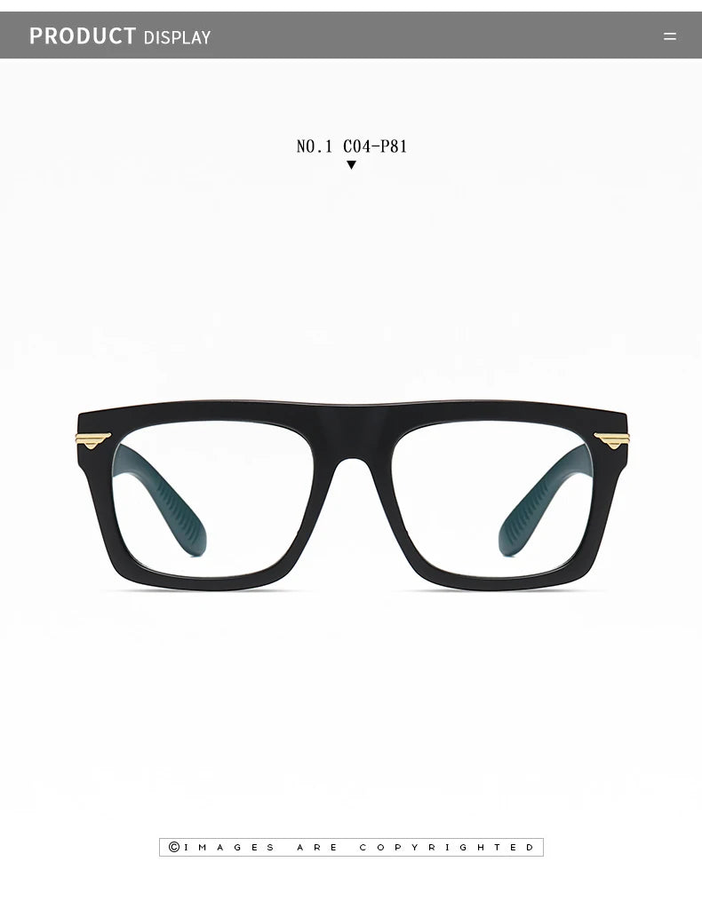 AUECMOI Vintage Men Square Glasses TR90 Frame Myopia Customizable Prescription Anti Blue Ray Optical Photochromic Eyeglasses