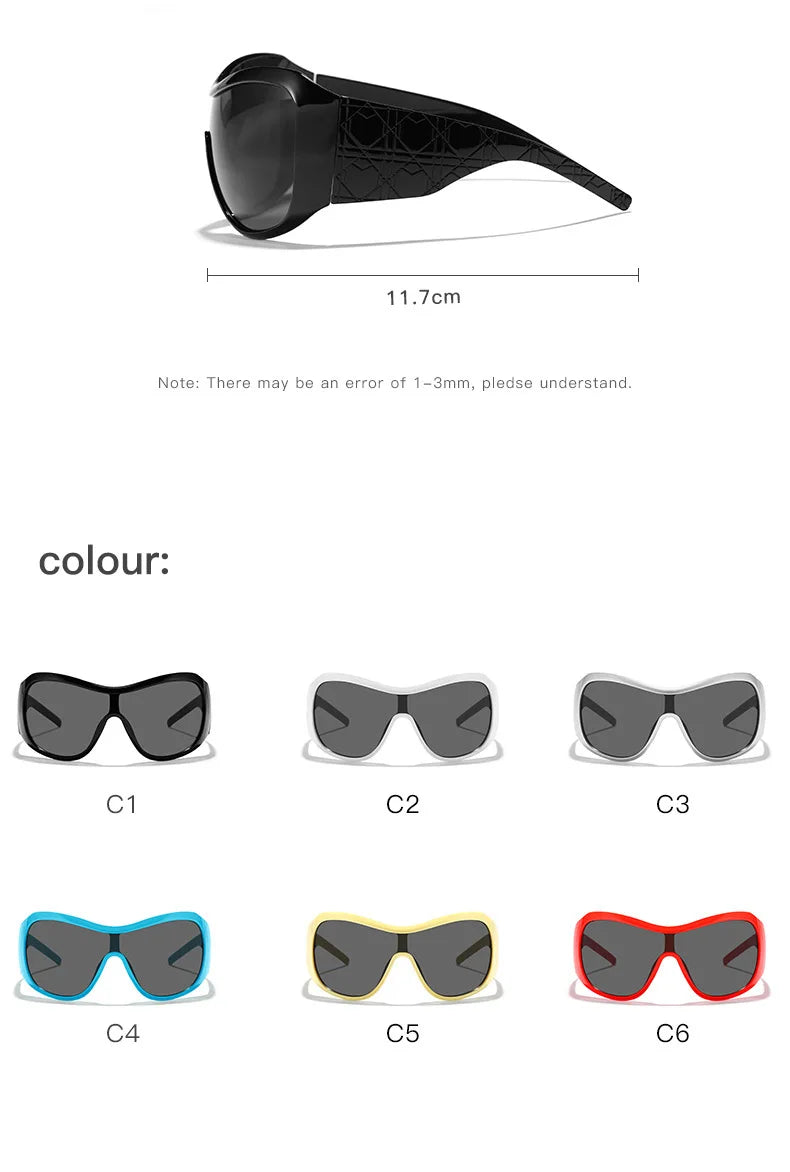 vintae one piece oversized shield sunglasses women new fashion red black gradient sexy sun glasses ladies trendy y2k shades