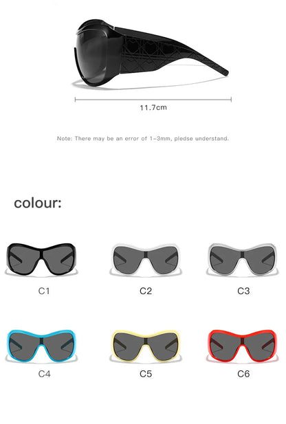 vintae one piece oversized shield sunglasses women new fashion red black gradient sexy sun glasses ladies trendy y2k shades