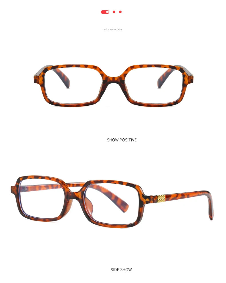 4pcs New Fashion Women Small Square Eyeglasses Frame Outdoor Casual Eyeglasses Anti Blue Light Eyewear Rivet Glasses Unisex