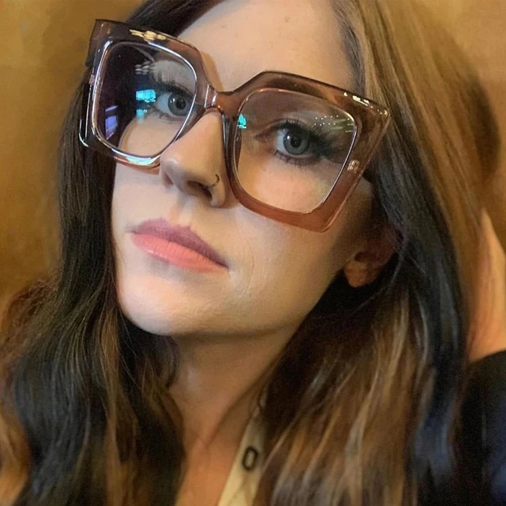 Vintage Transparent Square Glasses Frame Women Men Clear Glasses Optical Eyeglasses Frame Lens Spectacle Frame Unisex Anti Blue
