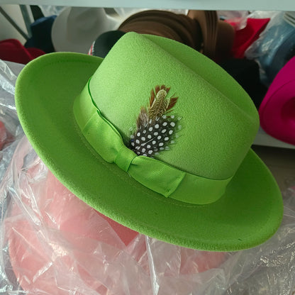 bowler hat Men fedora red bottom fedora for women and men  party hat  men hat for winter elastic band felt hat  jazz church hat