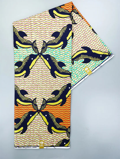 Newest Grand African Wax Glitter Glam Fabric 100% Cotton Ankara Batik Material Pagne Wax Gold Print Sewing Party Dress