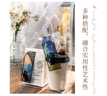 6 pcs/set Cute black cat daily series Bookmark PVC Matte Reading Book mark Retro Book Page Marker Stationery Supplies