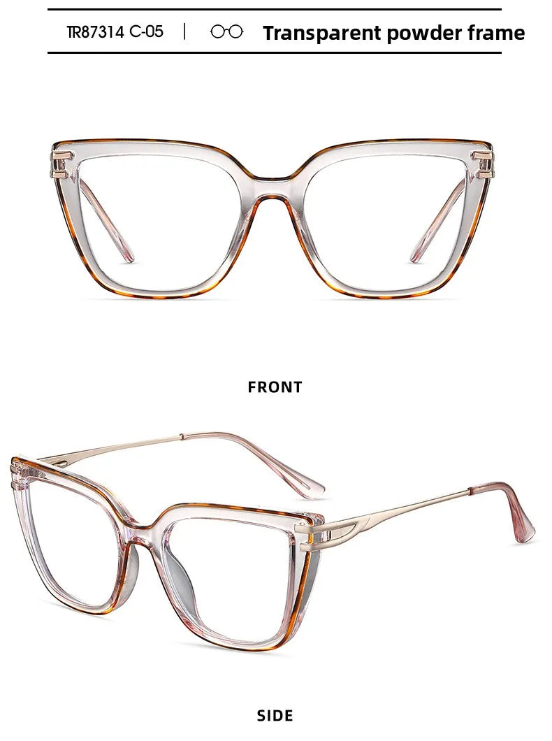 EYORA Currents Square Women Anti-Reflective Reading Glasses Anti Blue Light Myopia Eyewear Photochromic Prescription Eyewear