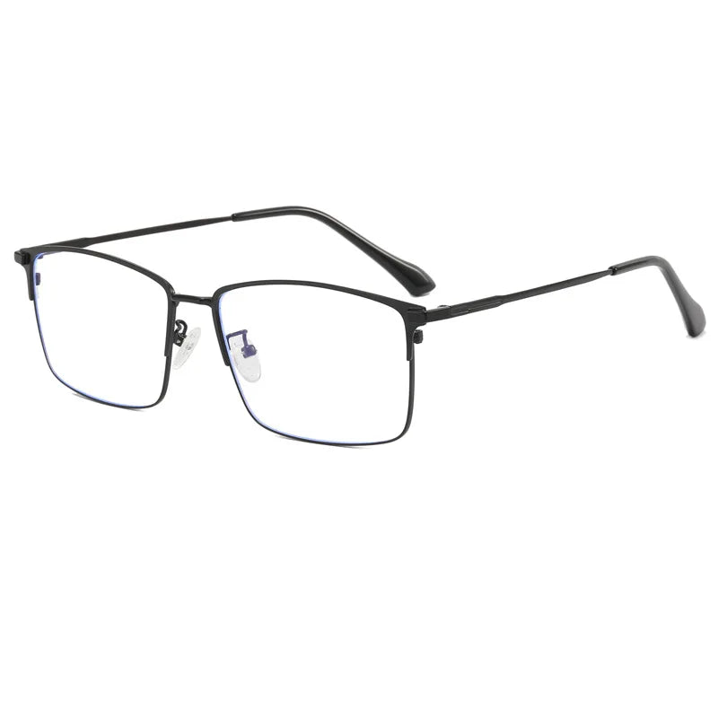 157mm Titanium Alloy Anti Blue Light Square Reading Glasses Men Business Big Presbyopic Glasses Clear Lens Prescription Eyewear