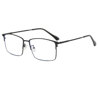 157mm Titanium Alloy Anti Blue Light Square Reading Glasses Men Business Big Presbyopic Glasses Clear Lens Prescription Eyewear