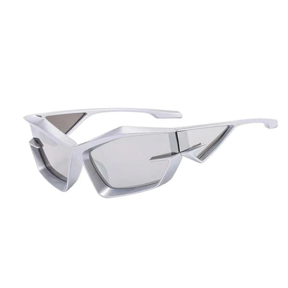 2026 New Y2K Sunglasses Women Men Green Frame Smoke Lens Geometric Cat Eye Sun Glasses UV400 Fashion Streetwear Party Festival