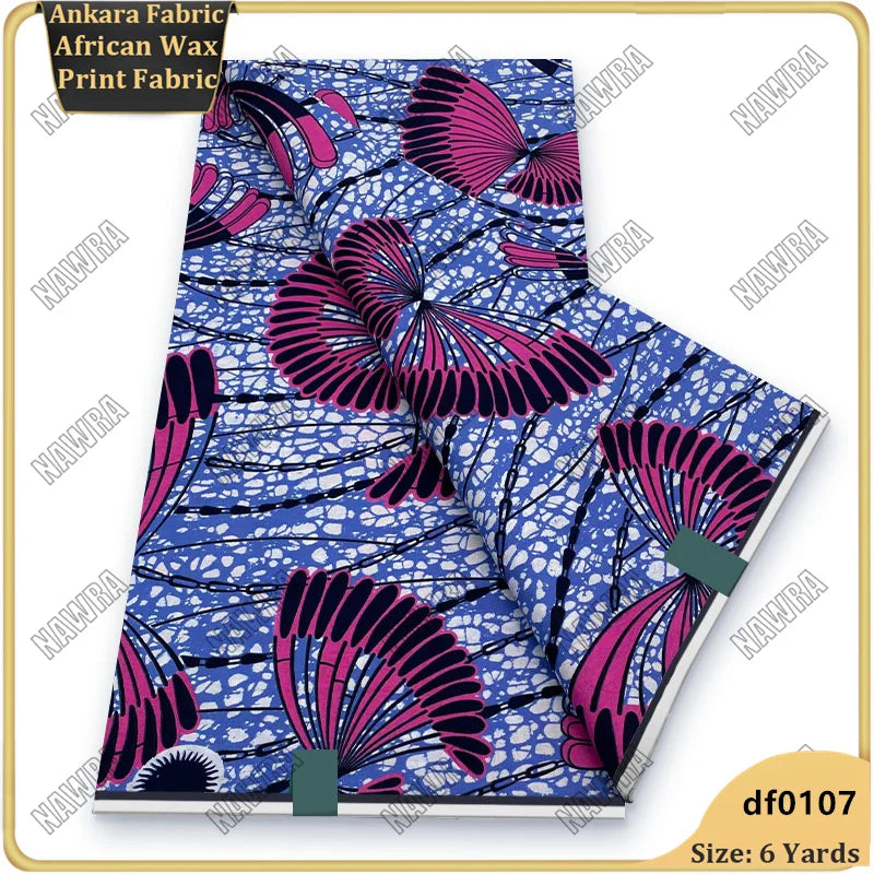 Fashionable African Real Wax Print Fabric 2026 Latest Design Ankara Wax Fabric Soft 100% Cotton Pagne Women Dress Loincloth ﻿