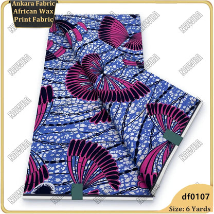 Fashionable African Real Wax Print Fabric 2026 Latest Design Ankara Wax Fabric Soft 100% Cotton Pagne Women Dress Loincloth ﻿