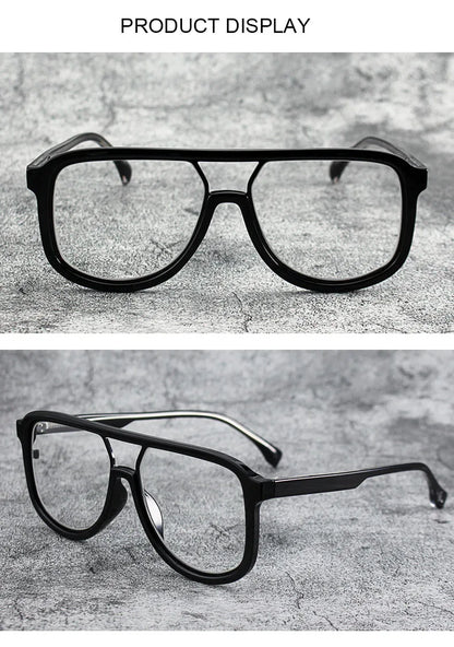 Fashoin Large Frame Anti Blue Light Glasses Frame Men Women Oversized Optical Prescription Eyewear Computer Goggles Eyeglasses