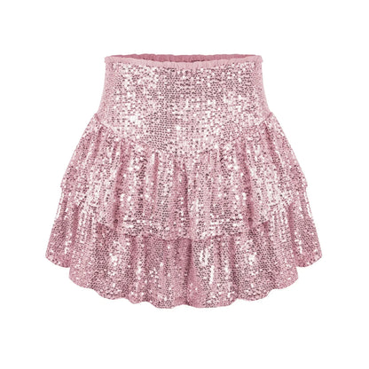 2024 African Party Evening Clothes for Women Spring Summer Sexy High Waist Sequin Mini Pleated Skirts Dashiki Africa Clothing