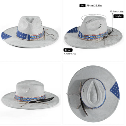 Handmade Fedora Hat suede Men's and Women's Hat feather vintage Fashion Jazz hat Top hats flat Panama sombrero mujer British hat