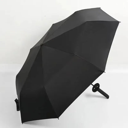 Folding Ninja Sword Umbrella Windproof UV Block Parasol Demon Slayer Real Japanese Katana Samurai Sabre Umbrella Black Parasol