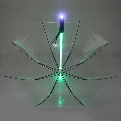 LED Light Up Umbrellas with Flashlight Handle, Clear, Black, Gray, Red