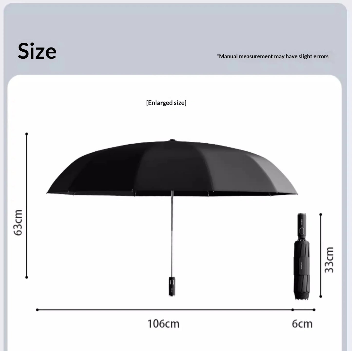 Fully automatic extra-large umbrella, thickened, reinforced, windproof, designed for heavy rain, reverse folding umbrella