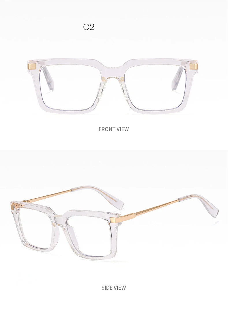 TR90 Men's Square Glasses Metal Frame Anti Blue Light Oversized Reading Glasses New Double Colors Women's Presbyopic Glasses