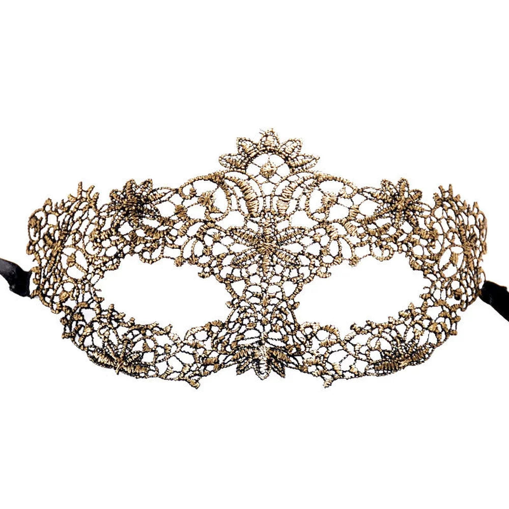 Gold Lace Venetian Cutout Eye Mask Ladies Lace Masquerade Party Masques for Carnival Gras Masque Halloween Masks Prom Supplies