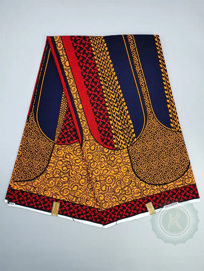 Dutch Hollandais Printed Fabric for African Classical Dress Veritable Real Wax Guaranteed 100% Cotton 6 Yards