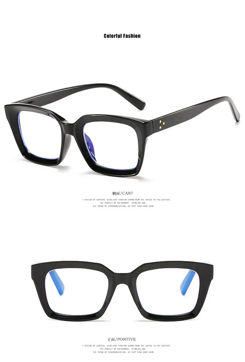 Retra Square Concave Frame Clear Lens Glasses Ultra Light Myopia Nerd Spectacles Degree 0 -0.5 -1.0 -2.0 -3.0 -4.0 to -6.0