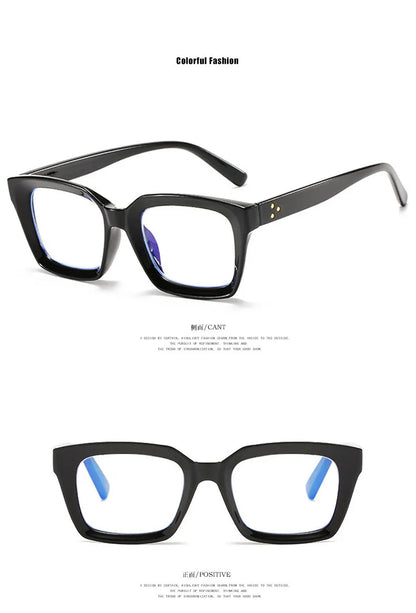 Retra Square Concave Frame Clear Lens Glasses Ultra Light Myopia Nerd Spectacles Degree 0 -0.5 -1.0 -2.0 -3.0 -4.0 to -6.0