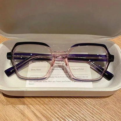 EYORA Fashion Polygon Prescription Reading Glasses Women Myopia Eyewear Hyperopia Anti Blue Light Progressive Optical Eyeglasses