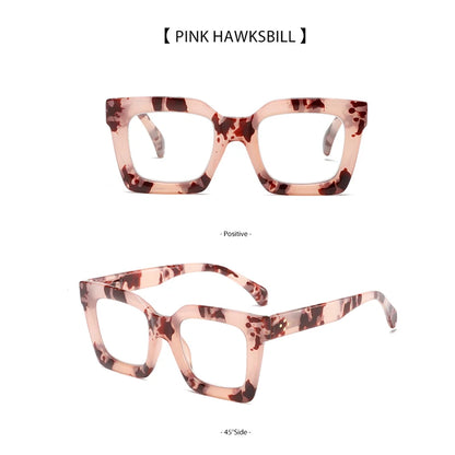 Three pairs of stylish and comfortable large-framed reading glasses, blue light protection, suitable for both men and women