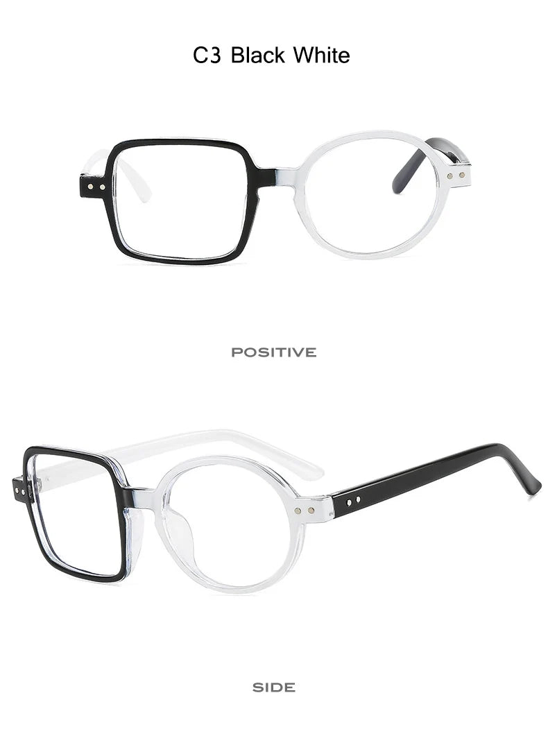 OEC CPO Square Glasses Women Men Fashion Clear Glasses Optical Eyeglasses Frame Personality Round Transparent Lens Spectacle