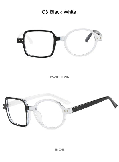OEC CPO Square Glasses Women Men Fashion Clear Glasses Optical Eyeglasses Frame Personality Round Transparent Lens Spectacle
