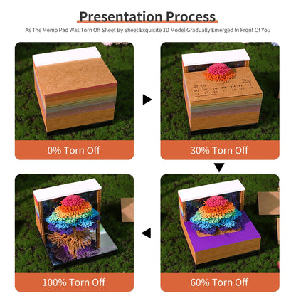 2026 3D Calendar Memo Pad Led Time Piece Calendar Tree of Chakra Desk Calendar Paper Carving Sticky Calendar For Christmas Gifts