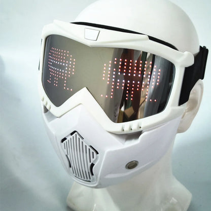 Punk Cyber Bluetooth App Led Mask Party Magic Flash Carnival Led Matrix Display Board Programmable Text Animation Light Glasses