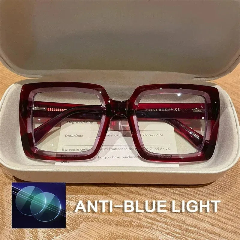 EYORA Oversize Fashionable Reading Glasses Anti Blue Ray Myopia Eyewear Progressive Photochromic Prescription Optical Glasses