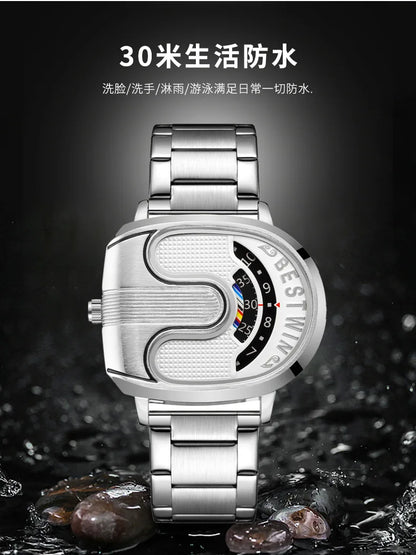 Gold Top Brand Luxury Men Watches Unique Design Stainless Steel Band Golden Dropship relogio masculino High Quality Male