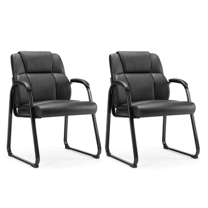 JHK Ergonomic Padded Backrest Living Room Gaming Chair Waterproof PU Leather Waiting Room Seat Thickened Sponge Cushion Arms