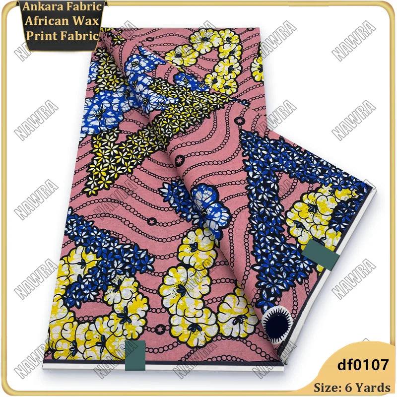 Fashionable African Real Wax Print Fabric 2026 Latest Design Ankara Wax Fabric Soft 100% Cotton Pagne Women Dress Loincloth ﻿