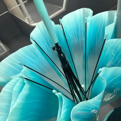 2024 New Auatic Long Handle Thiened Windproof Transparent Umbrella Dry Sea Moon Jellyfi Design Fre And Clean Sle