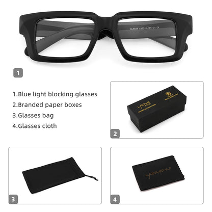 Thicken Acetate Glasses Frame Men Women Vintage Square Myopia Prescription Eyeglasses Frame Reading Glasses Luxury Brand Eyewear
