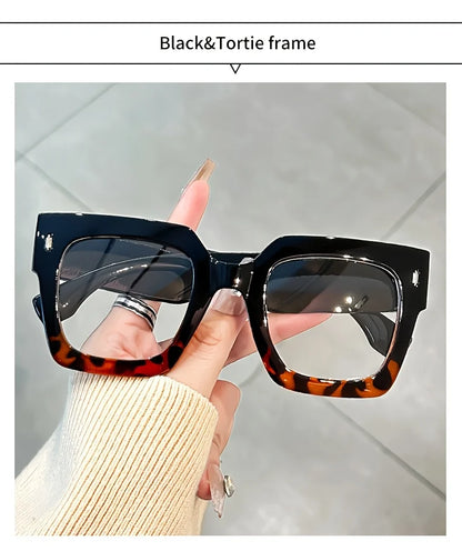New style New style Vintage Glasses Square Full Rim Spectacles Unisex, Anti-Reflective Coating, Fashionable Transparent Lenses